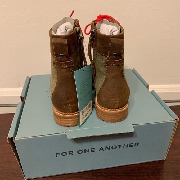 Tom’s lace up riding ankle lightweight leather boots size 6,5 cushionate insole - Picture 4 of 9